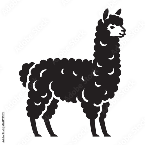 Refined alpaca silhouette vector crafted for modern identity systems – alpaca silhouette – alpaca vector – alpaca illustration – silhouette of alpaca

