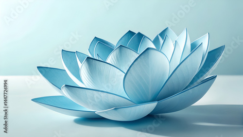 blue water lily on blue background