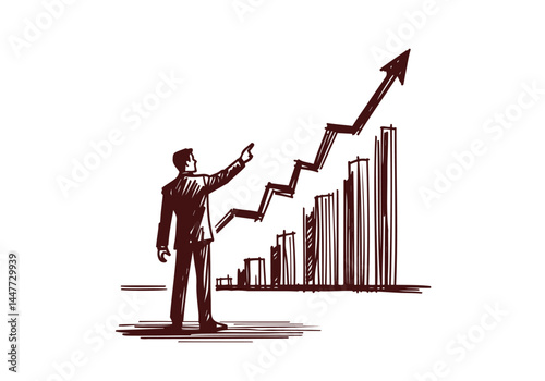 Motivational Speaker hand drawn sketch illustration vector