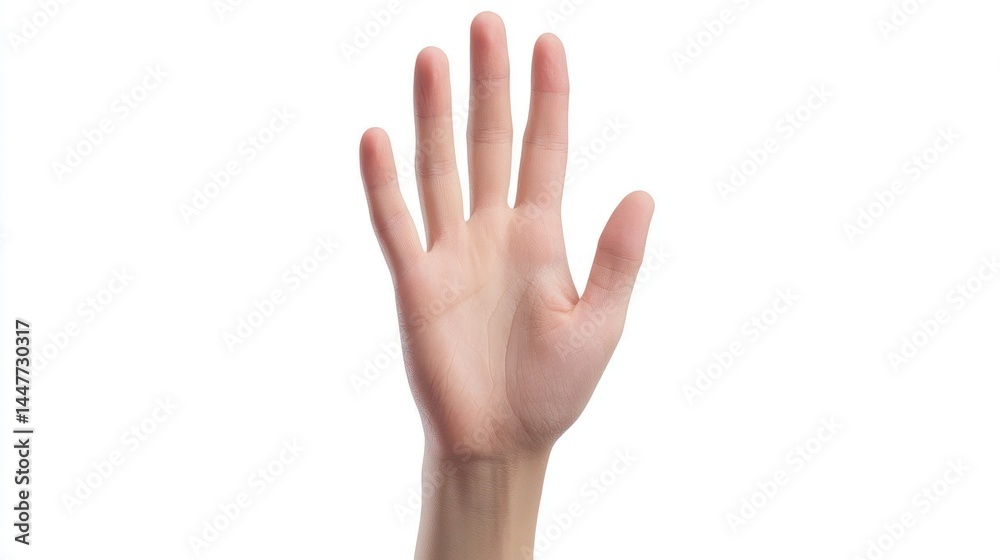 Deaf sign language speaker isolated on white background