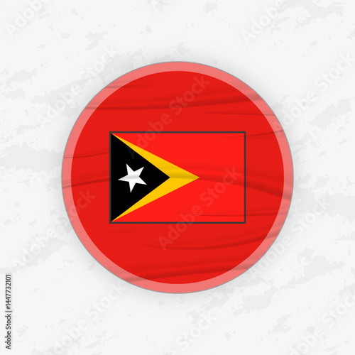 Free Download Timorese Flag in a Circular Emblem Design, Abstract Round Sticker Illustration. - GFXLoad
