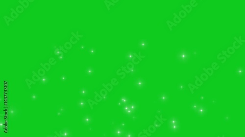 Shimmering glitter sparkle effect on green screen, stars particle trail entering from left of frame useful for transition,
Twinkling stars blinking animation on green screen background.