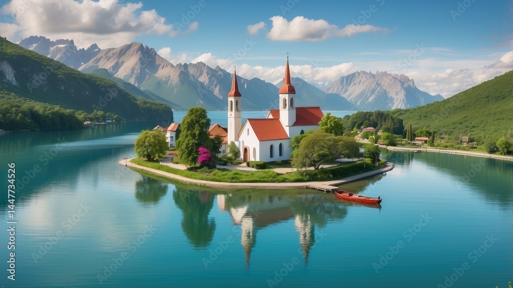 Fototapeta premium A vintage compass with a silver casing sits atop a world map,