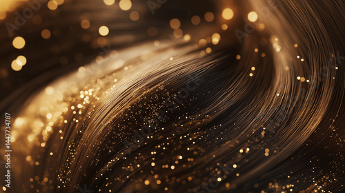 close up hair with gold light