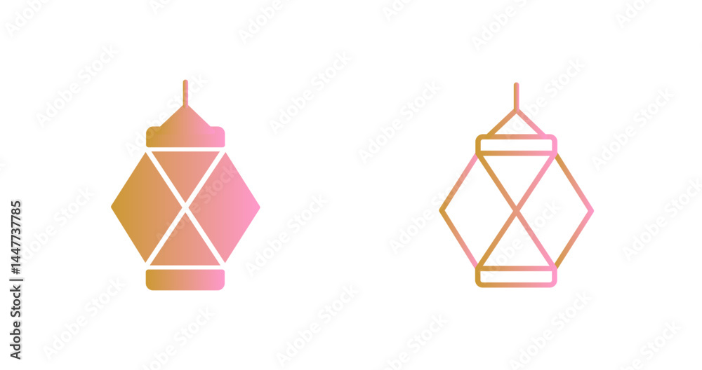 Fototapeta premium Lantern Festival Icon Design
