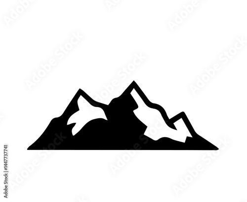Mountain range black and white graphic