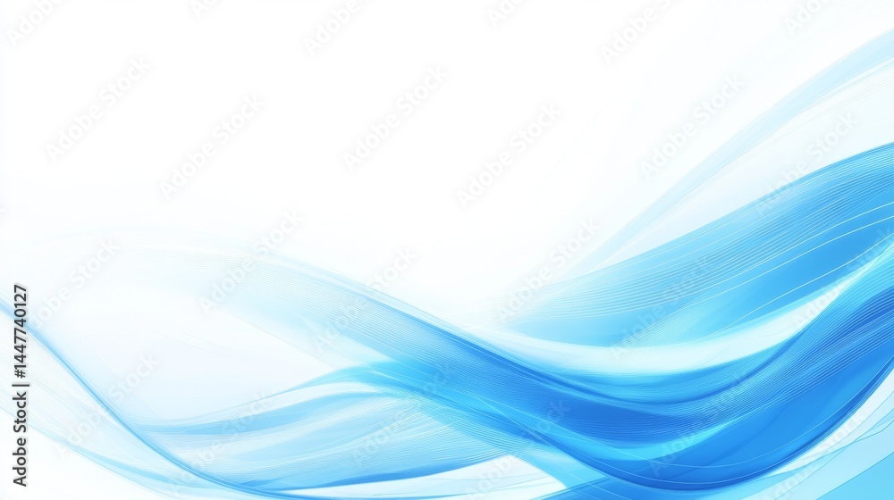 Obraz premium Catch the eye with a blue wave! Modern tech background with bright lines and room for your text. 