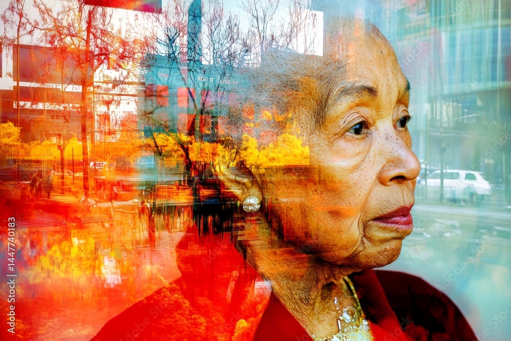 Metaphorical mobility issues emotions of a biological aging. Elderly illness. Elderly support. Age-related decline. Mobility issues - obstacle in old age: abstract image of physical state.