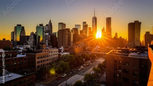 sunset over the city - New York