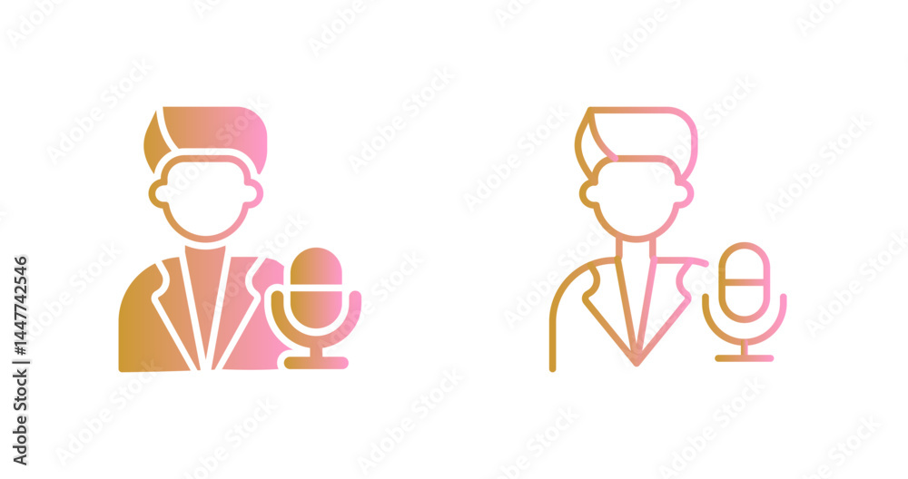 Obraz premium Podcast Host Icon Design