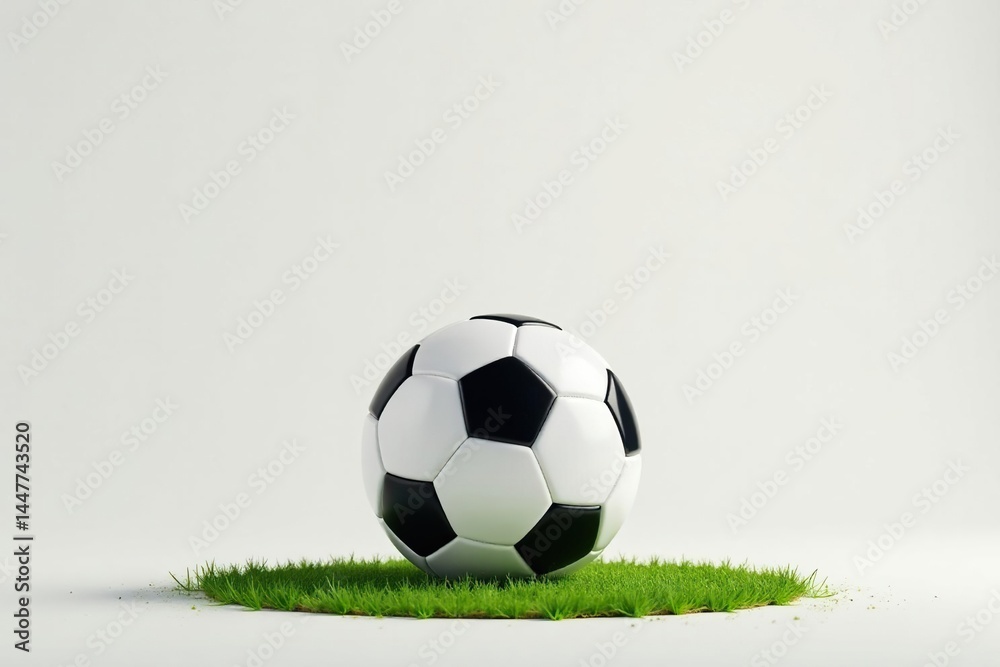 Obraz premium Perfectly centered, pristine white background, football, equipment, illustration