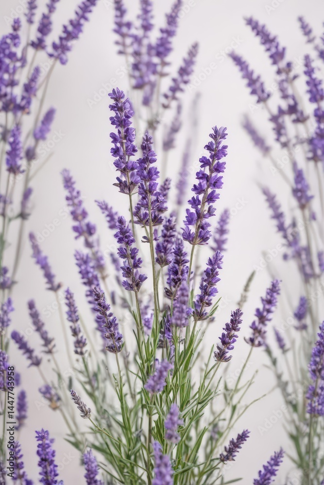 Obraz premium A profusion of fragrant lavender blossoms isolated on white , botany, plant