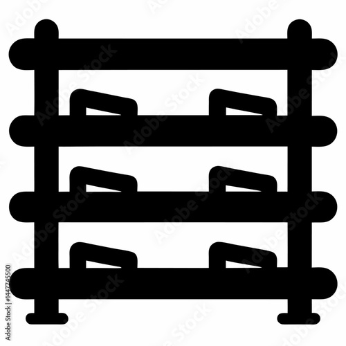Shoe rack without shoe vector on white background.