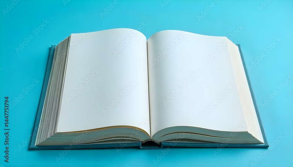 bright book with copy space on blue background bright book with copy space on blue background