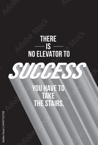 Success quote in 3D typography. Success quote in long shadow typography for wall graphics, poster and catalogue design.
