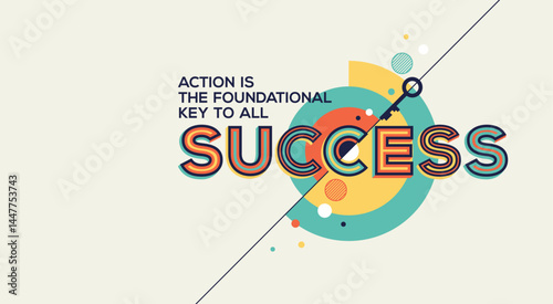 Success quote in modern typography. Success quote in geometric style.
