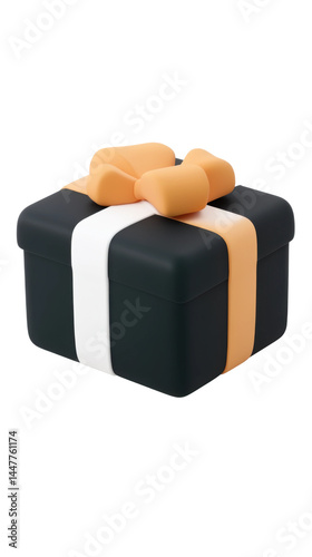 Gift box surprise home product photography indoor close-up. Isolated on transparent background, png.