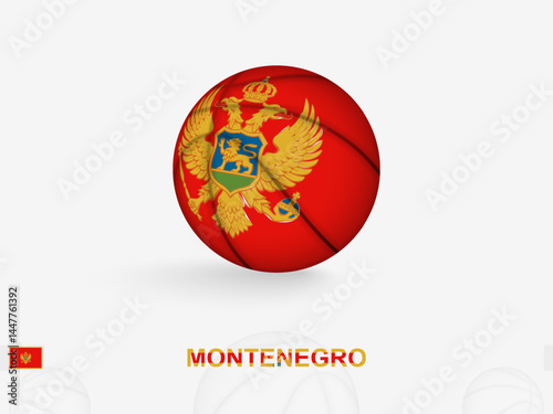Montenegro Basketball Concept with National Flag Design.