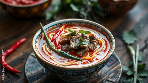  Laotian Spicy Noodle Soup with Lemongrass and Beef