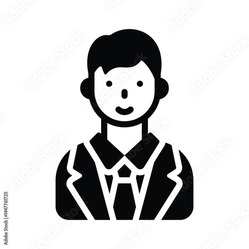 Check out our trendy glyph icon depicting office manager profile