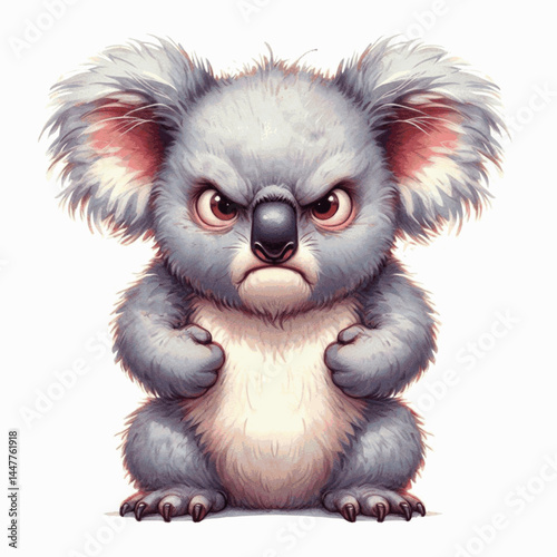 Blurred Bark Bristle koala angry isolated watercolor vector illustration svg 