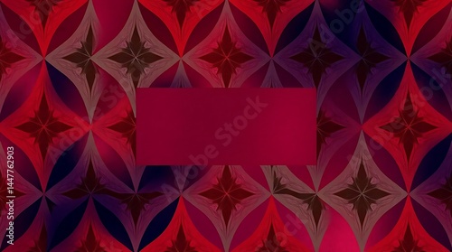Rich Red and Purple Geometric Pattern with Central Text Area: Elegant Background for Presentations, Creative Designs, and Marketing Materials
