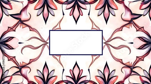 Elegant Watercolor Floral Frame with Soft Pink and Purple Tones: Delicate Border for Invitations and Creative Projects 