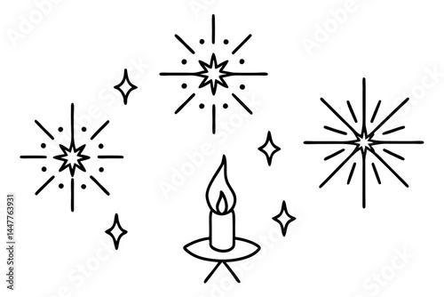 Classic Festive Firelight Outline