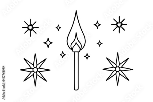 Classic Festive Firelight Outline