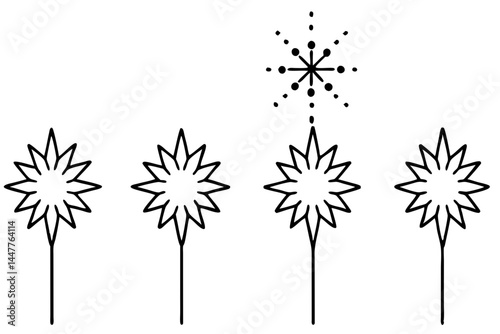 Classic Festive Firelight Outline