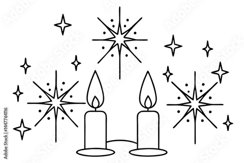 Classic Festive Firelight Outline