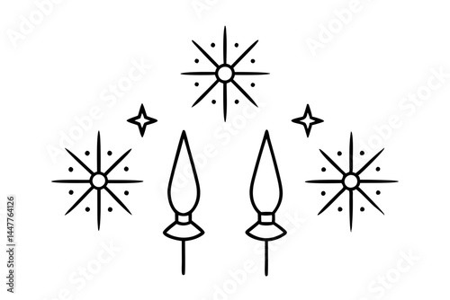 Classic Festive Firelight Outline