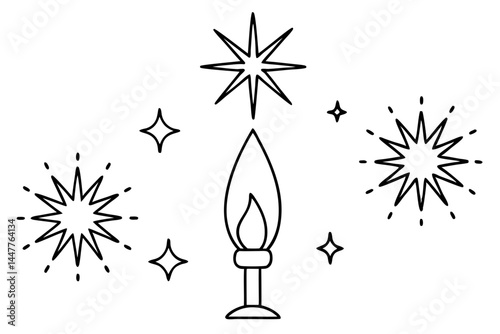 Classic Festive Firelight Outline