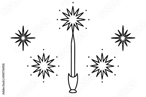 Classic Festive Firelight Outline