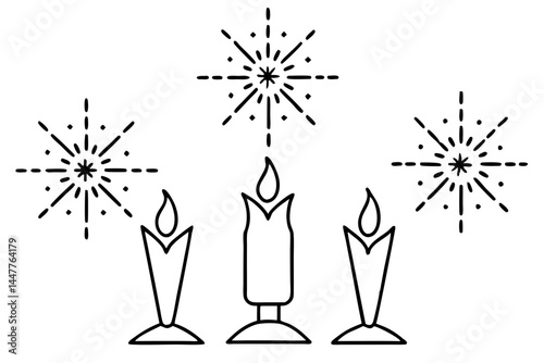 Classic Festive Firelight Outline