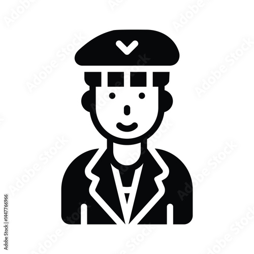 Get a glimpse of this glyph icon of soldier character