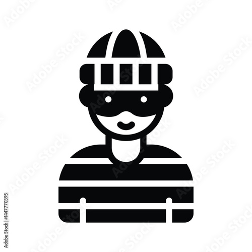 Latest glyph style icon of robber character, ready for premium use