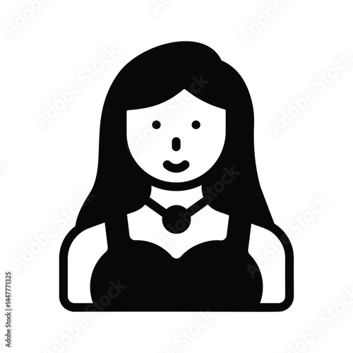 A well designed glyph icon depicting model character