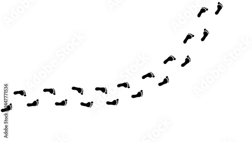 Human feet traces. Foot steps silhouettes, footstep trail track walk people footprint hiking travel path barefoot or sneaker, isolated footmark pattern, vector illustration of imprint human footprint