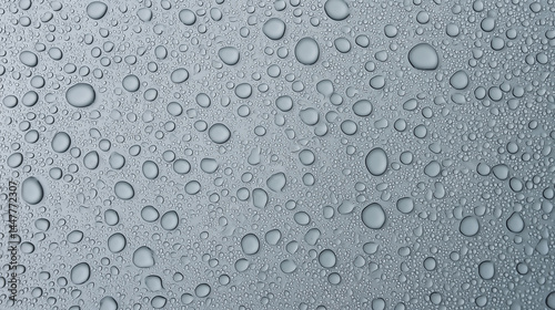 Wallpaper Mural Droplet Pattern: Overhead Shot of Moisture on Grey Background Torontodigital.ca