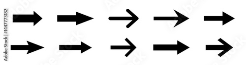 Arrow icon. Modern simple arrows. Collection different arrows on flat style for web design or interface.  Set of arrows. Vector illustration.