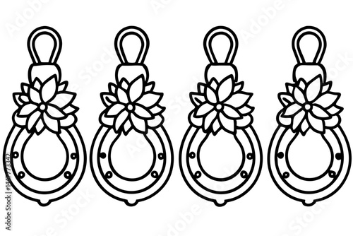 Classic Wreath and Knocker Linework Art