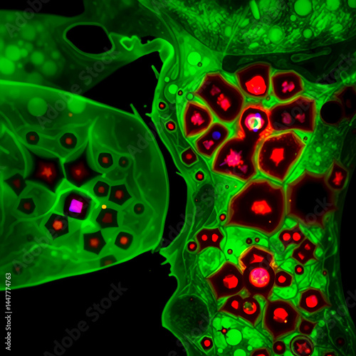 Parotid gland, Chronic granulomatous inflammation with tuberculosis, multiple granulomas cluster of epithelioid cells, lymphocytes and histiocytes and Langhans giant cells photo