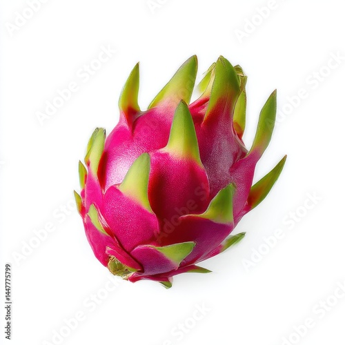 Dragon fruit close up studio shot on white background