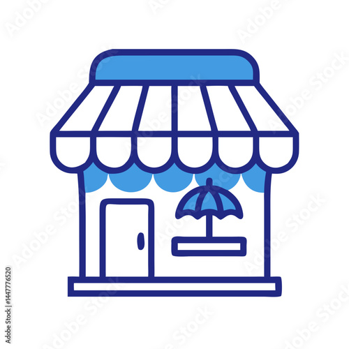 Business Storefront Insurance Icon Representing Commercial Property Coverage and Risk Protection