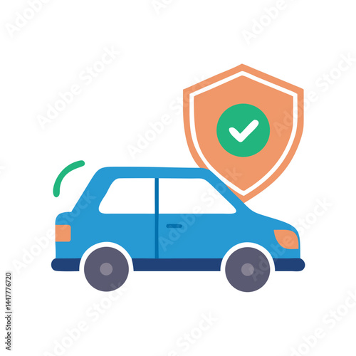 Car Repair Insurance Service Icon Representing Vehicle Maintenance and Coverage Protection