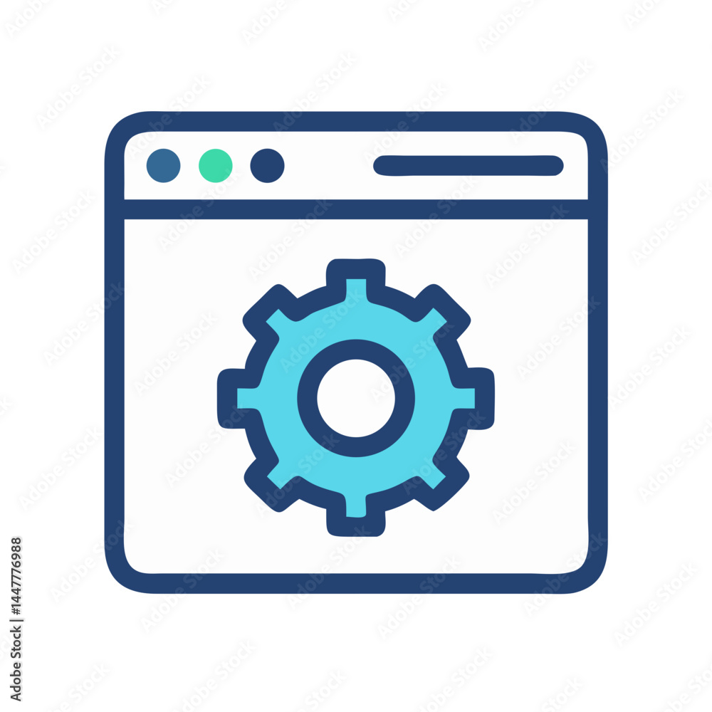 Circular Gear Settings with Dotted Interface Icon Representing System Configuration and UI Preferences Circular Gear Settings with Dotted Interface Icon Representing System Configuration and UI Preferences