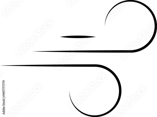 Wind stroke outline icon isolated on transparent background flat vector illustration. Air sign icon. Pixel perfect. Wind icon set. Blowing wind outline icons.