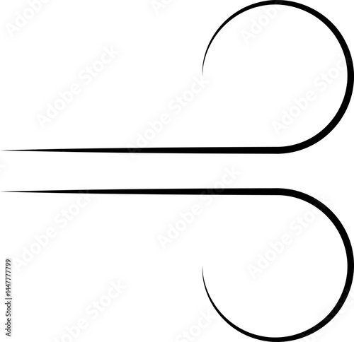 Wind stroke outline icon isolated on transparent background flat vector illustration. Air sign icon. Pixel perfect. Wind icon set. Blowing wind outline icons.