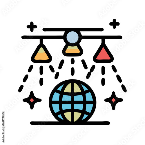 Disco Light Icon Representing Party Atmosphere and Dance Floor Illumination